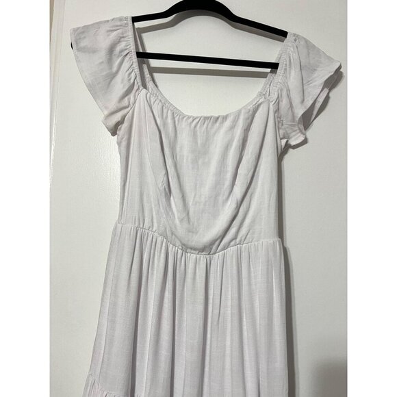 Altar'd White State Lea Maxi Dress Ruffled Tiered Elastic Waist Size M - Picture 4 of 7